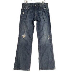 Lucky Brand Jeans Distressed Vintage Straight By Gene Montesano Blue Size 32